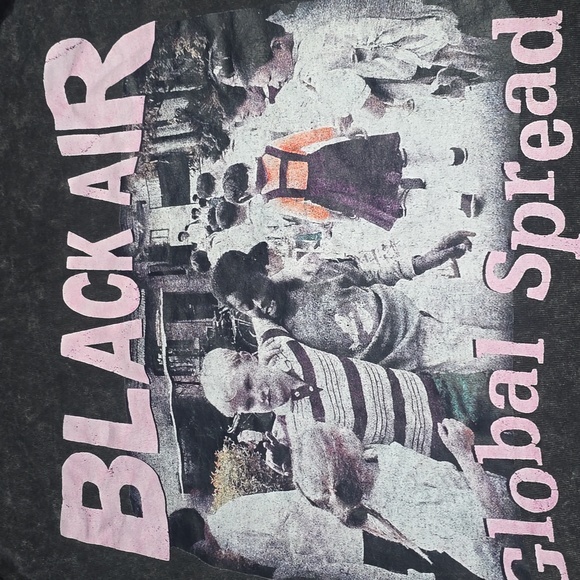 ARTIEMASTER Ye Black Air Global‎ Spread Rap Tee Black Acid Wash L - Picture 4 of 8